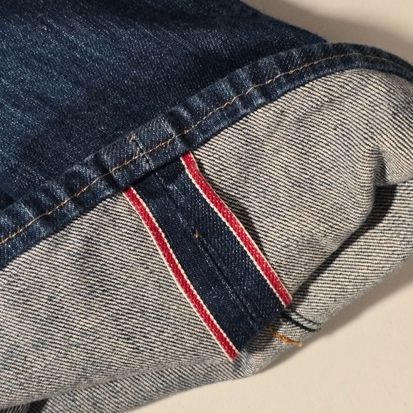 Gustin Jeans Mens 33 (Fits 29x27) Blue Straight Raw Selvedge Denim Minimalist - Picture 11 of 16